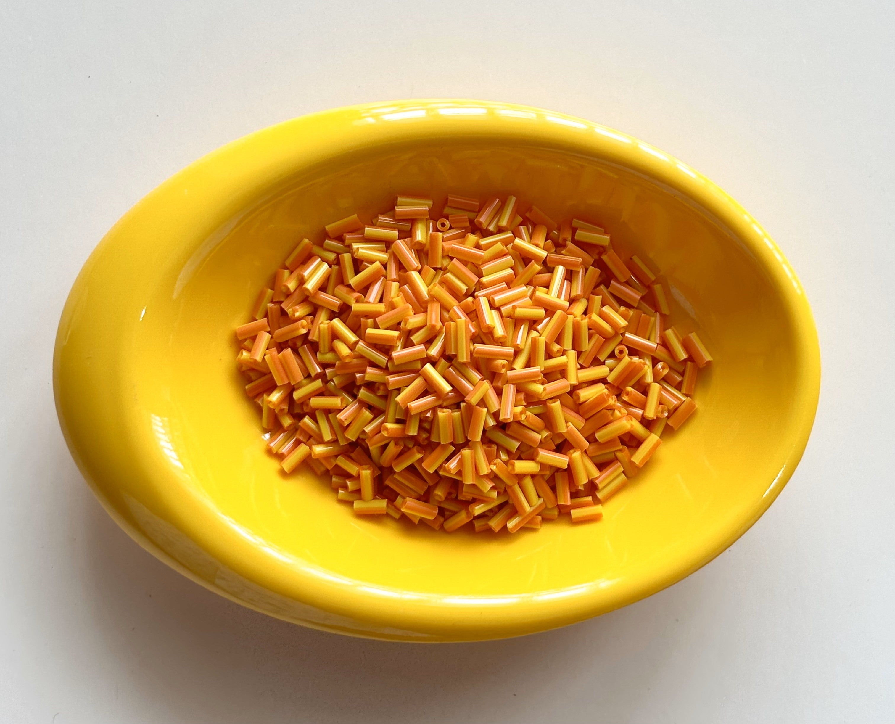 Orange and Yellow Tubular Beads