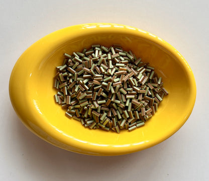 Light Brown and Pastel Green Tubular Beads