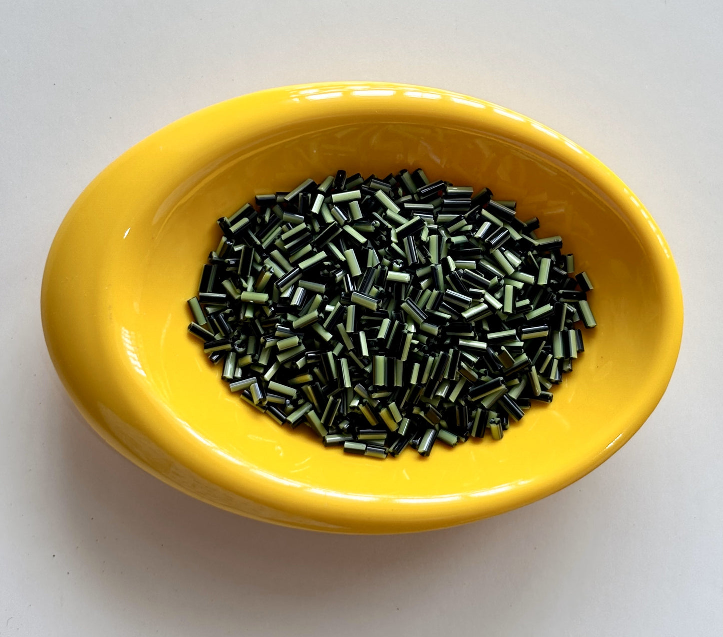 Pastel Green and Black Tubular Beads