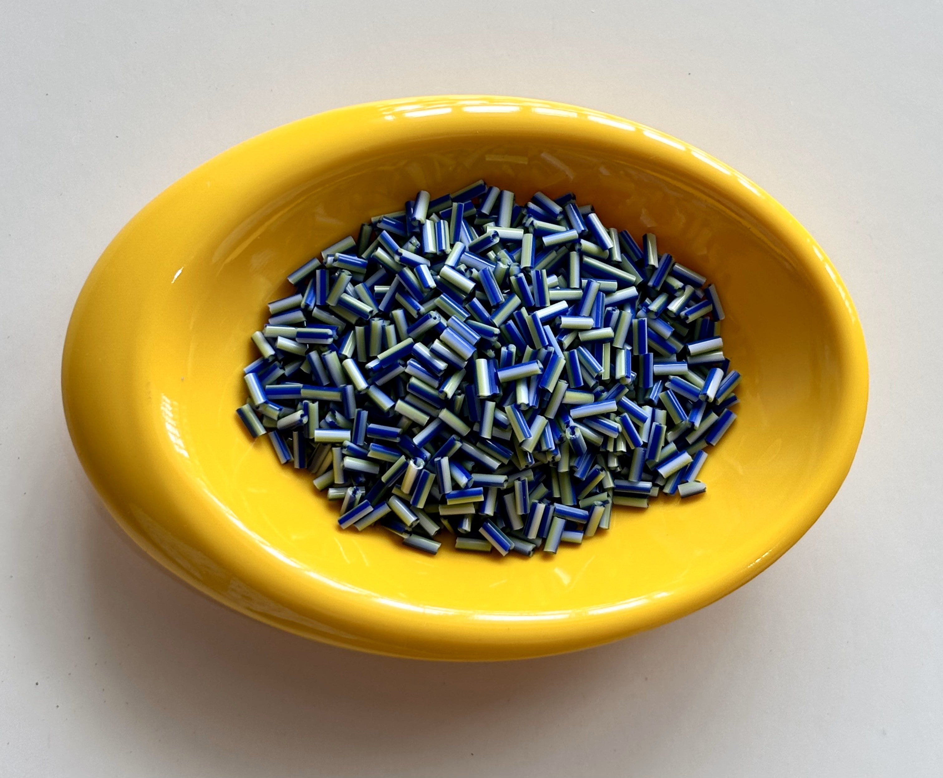 Pastel Green and Blue Tubular Beads