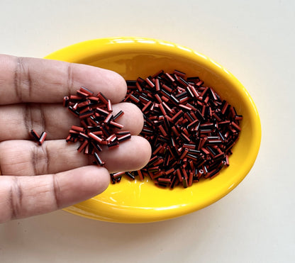 Red and Black Tubular Beads
