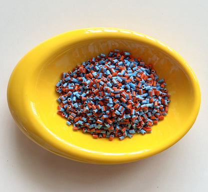 Vibrant Red and Blue Two Cut Two Tone Beads