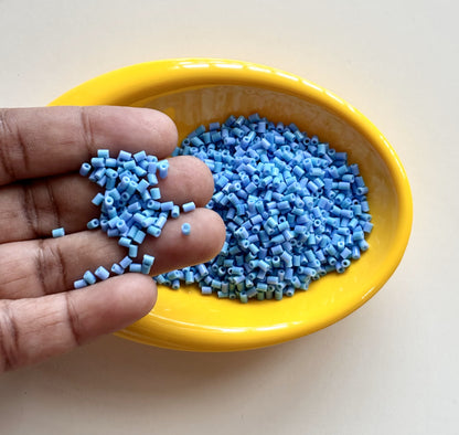 Sky Blue and Languid Lavender Two Cut Two Tone Beads