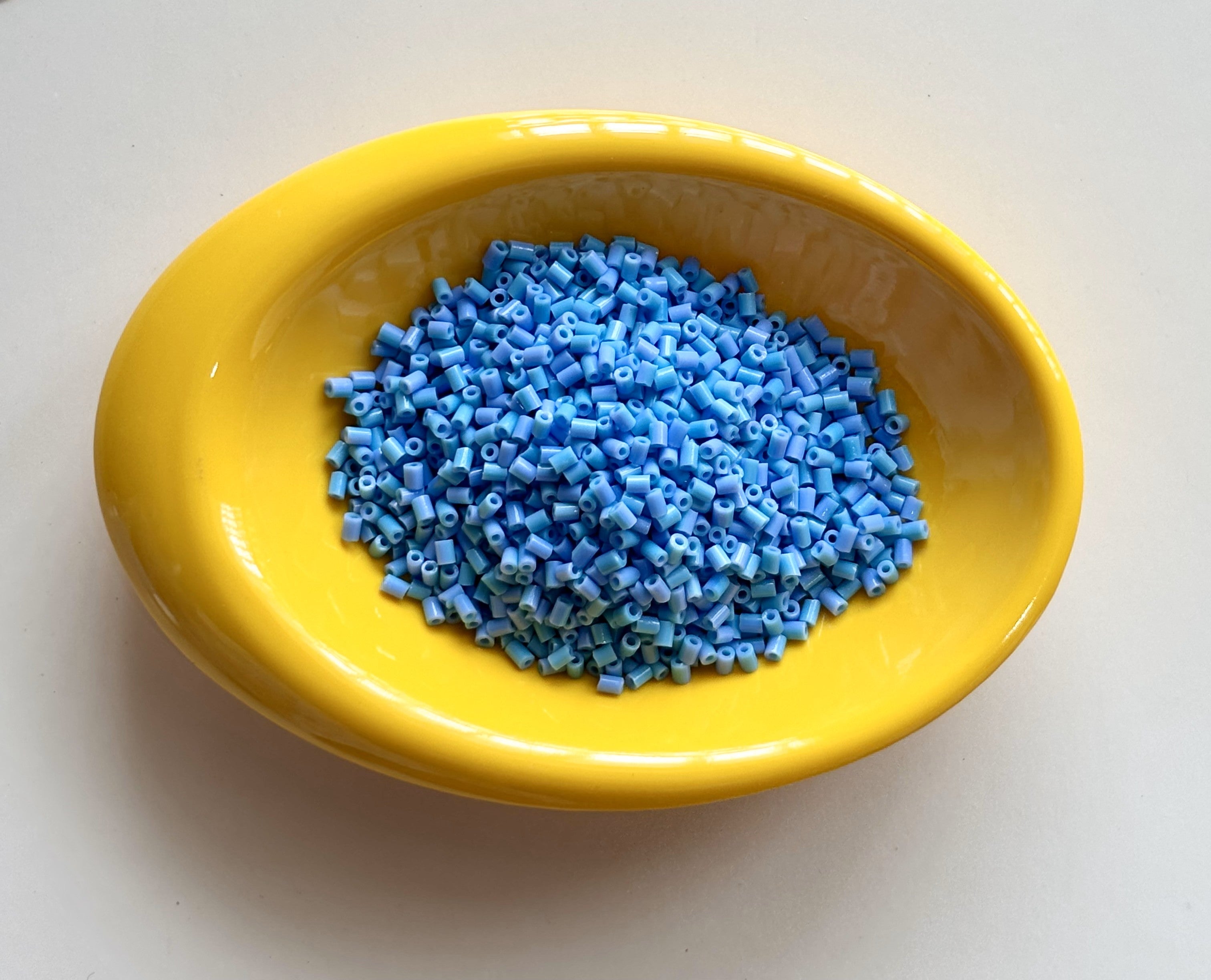 Sky Blue and Languid Lavender Two Cut Two Tone Beads