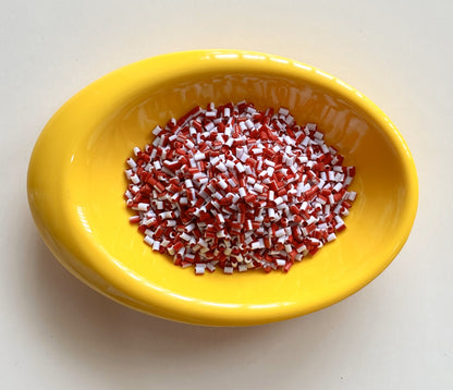 Red and White Two Cut Two Tone Beads