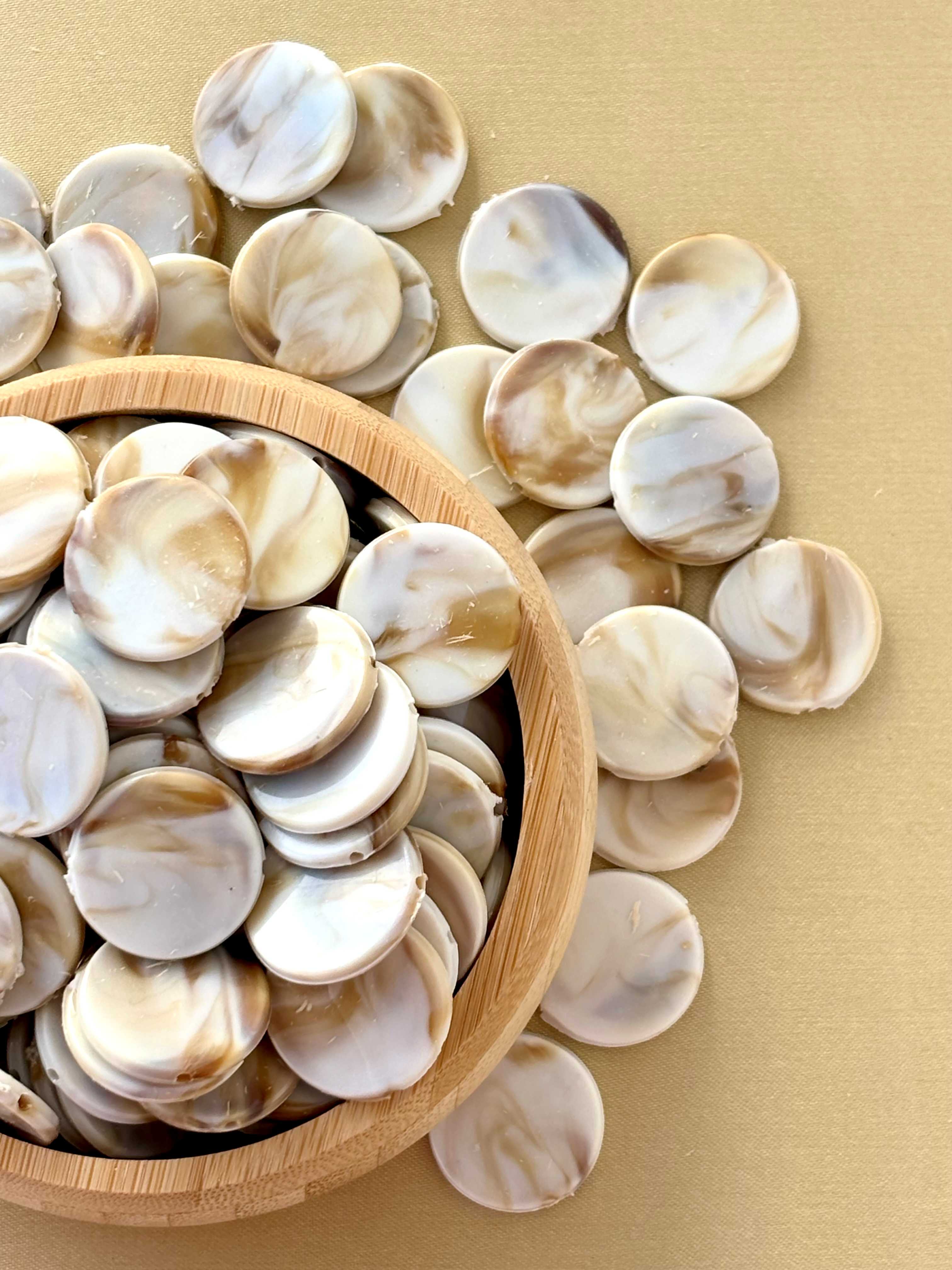 Marbled Earth Tone Round Coin Acrylic Beads