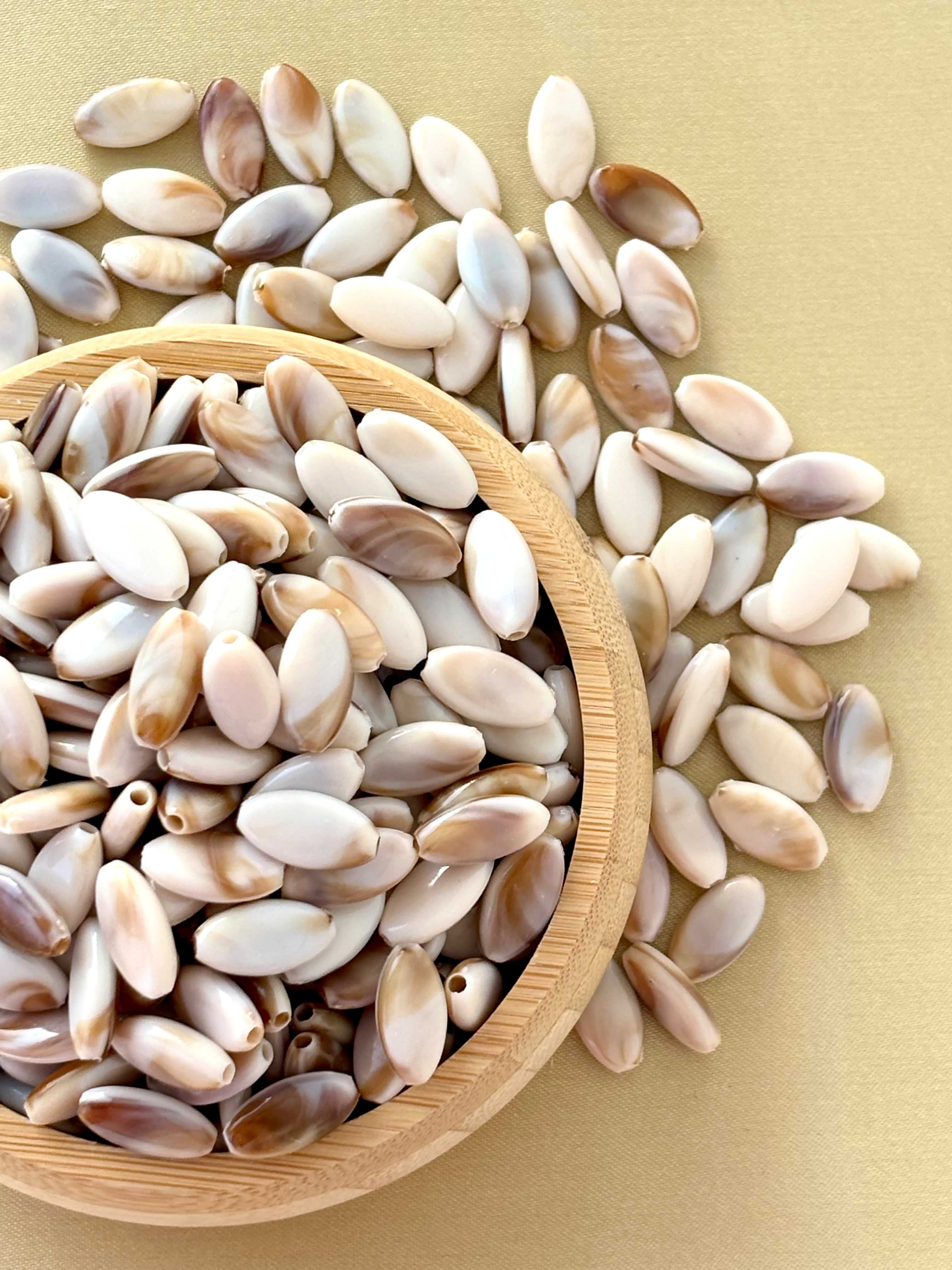 Marbled Earth Tone Flat Wheat Acrylic Beads