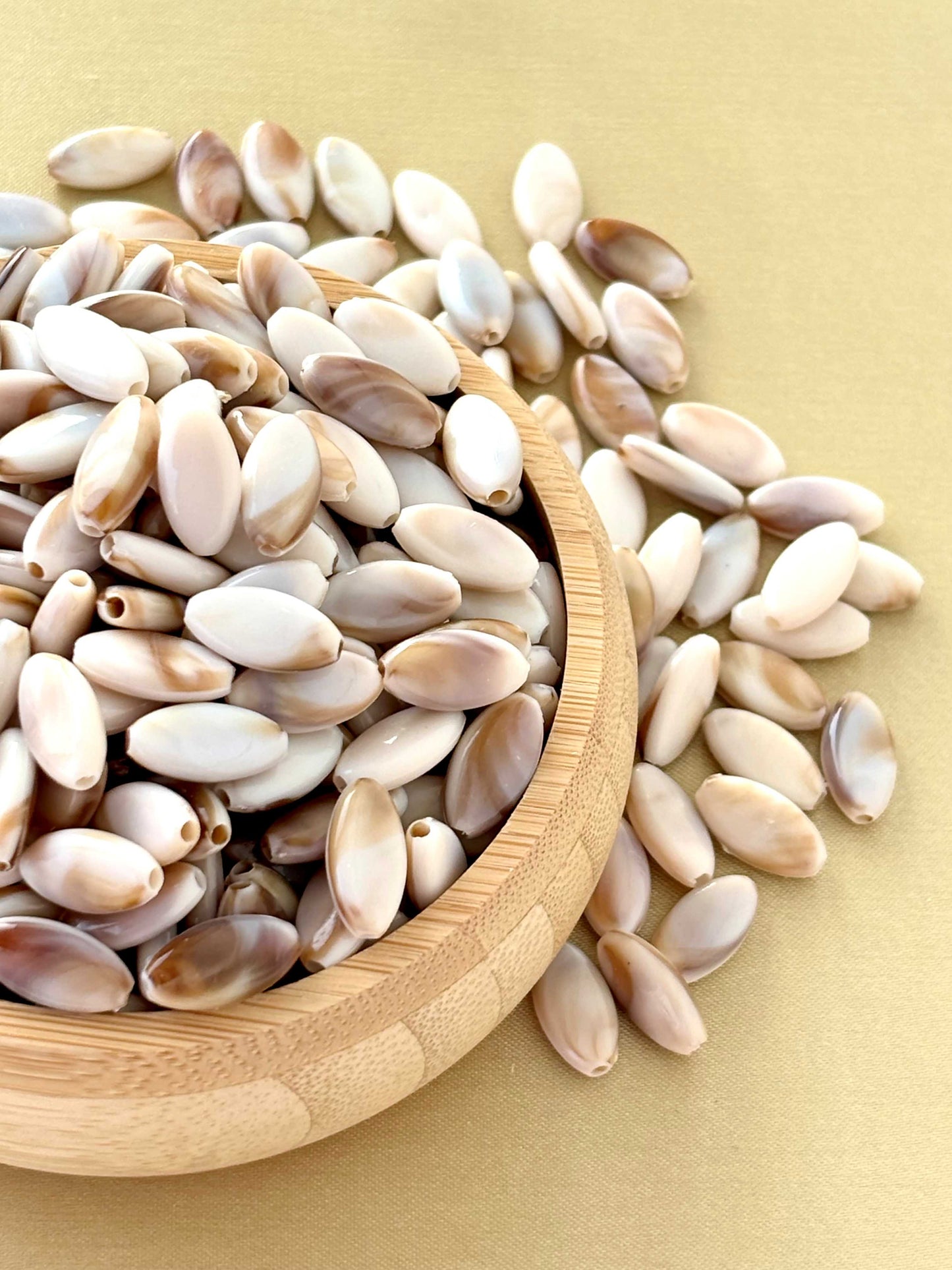 Marbled Earth Tone Flat Wheat Acrylic Beads