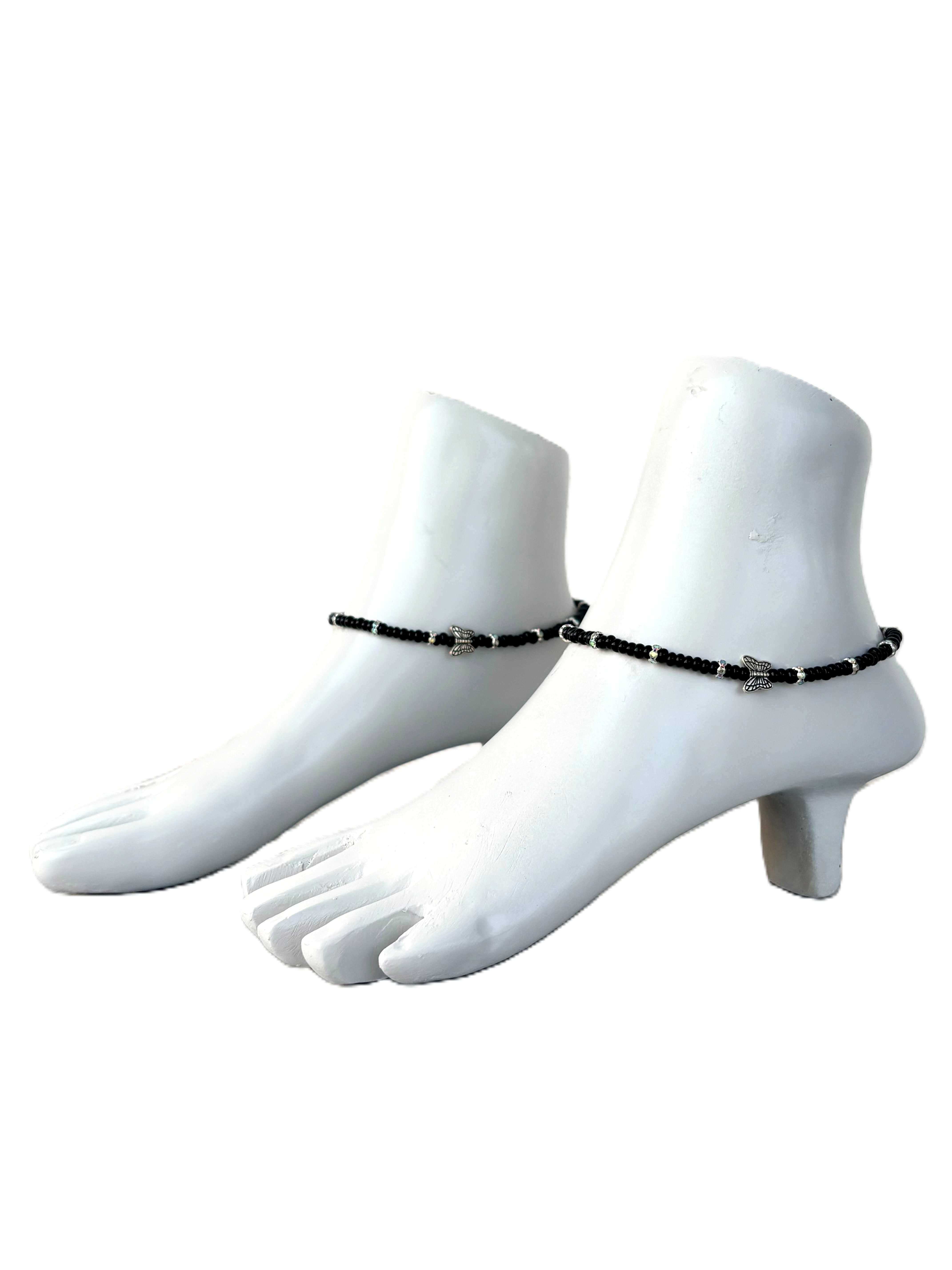 Seed Beads with Butterfly Anklets Size 10