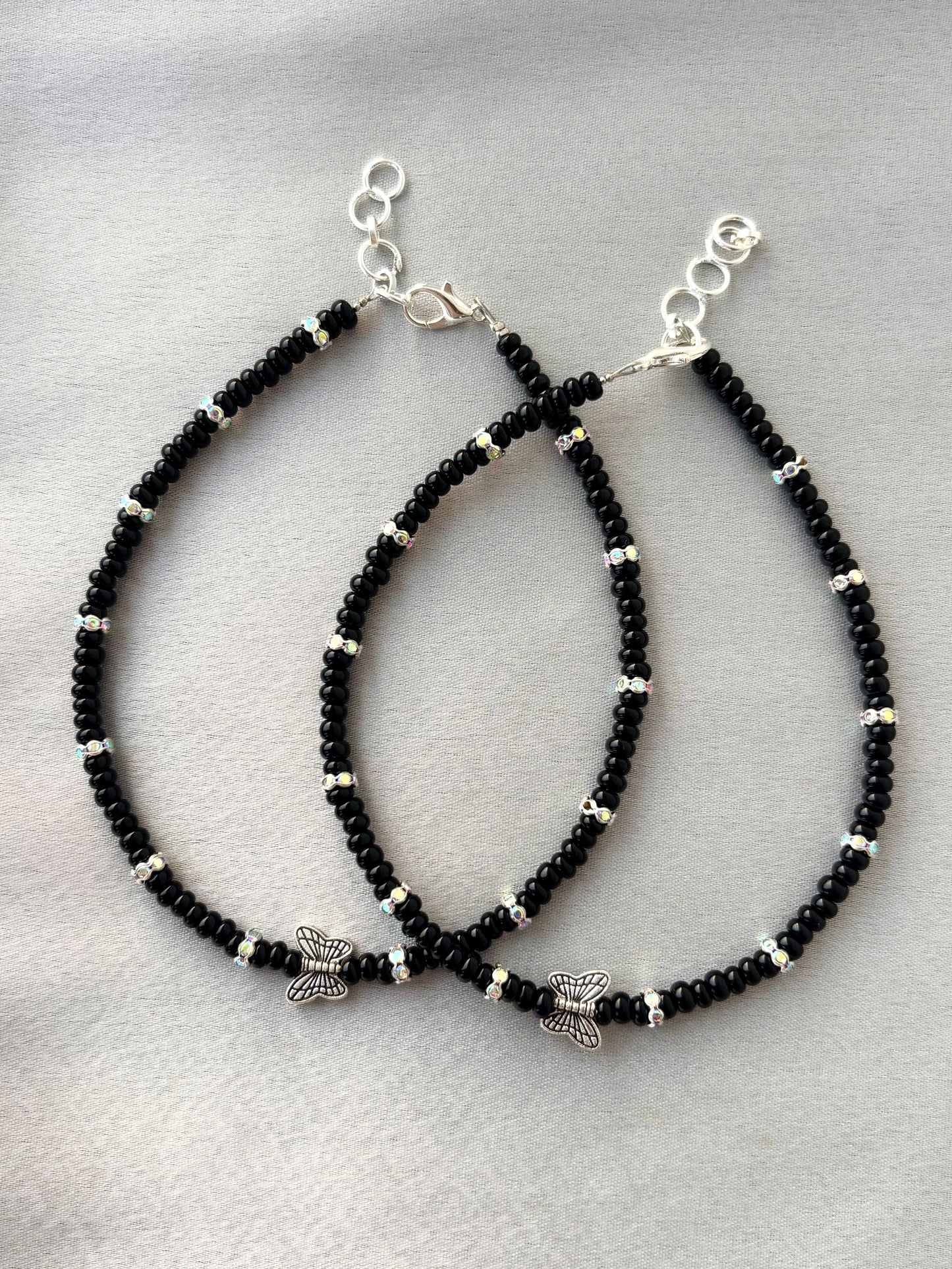 Seed Beads with Butterfly Anklets Size 10