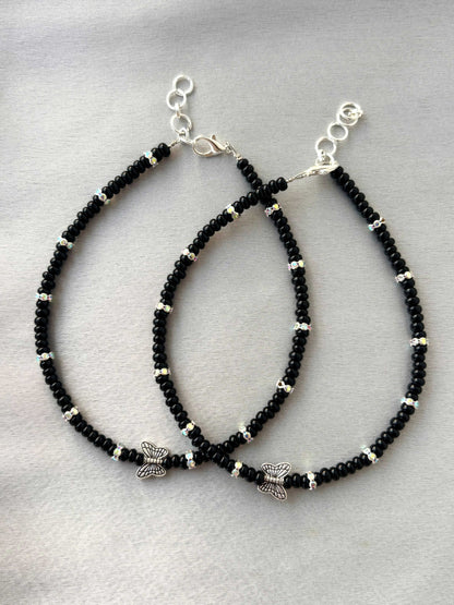 Seed Beads with Butterfly Anklets Size 10