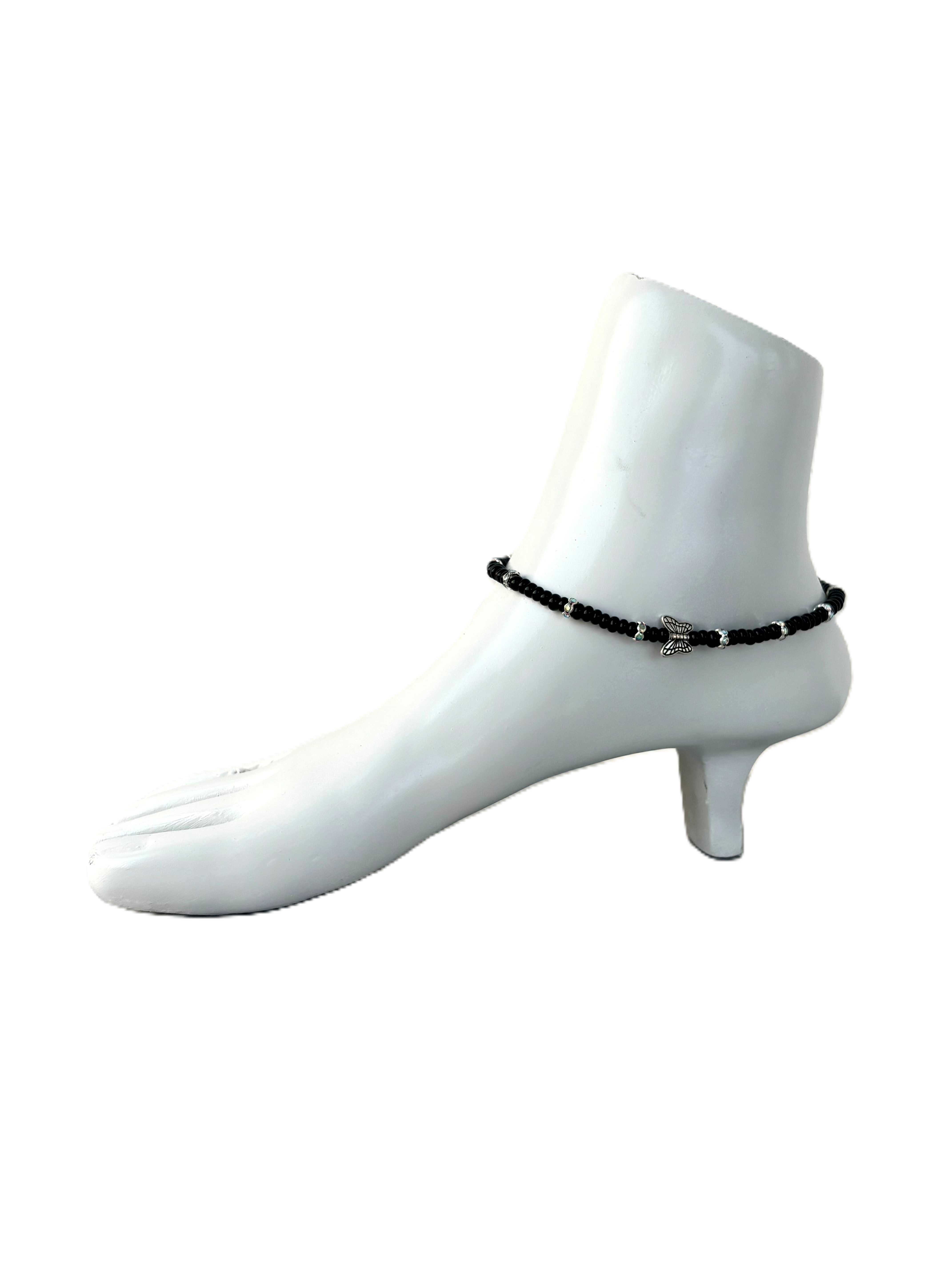 Seed Beads with Butterfly Anklets Size 10.5