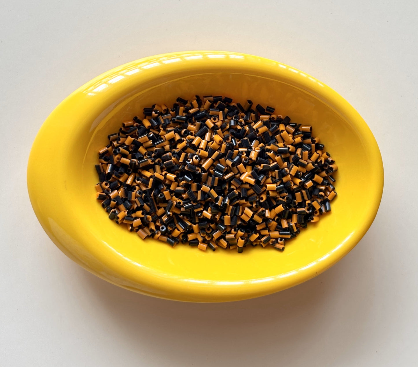 Orange and Black Two Cut Two Tone Beads