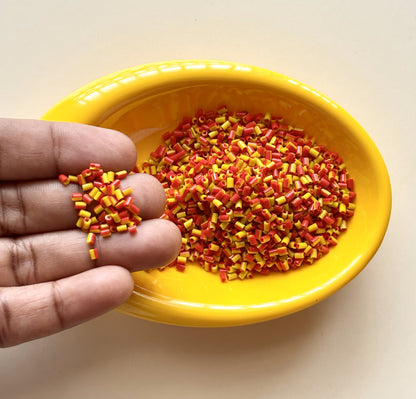 Red and Yellow Two Cut Two Tone Beads