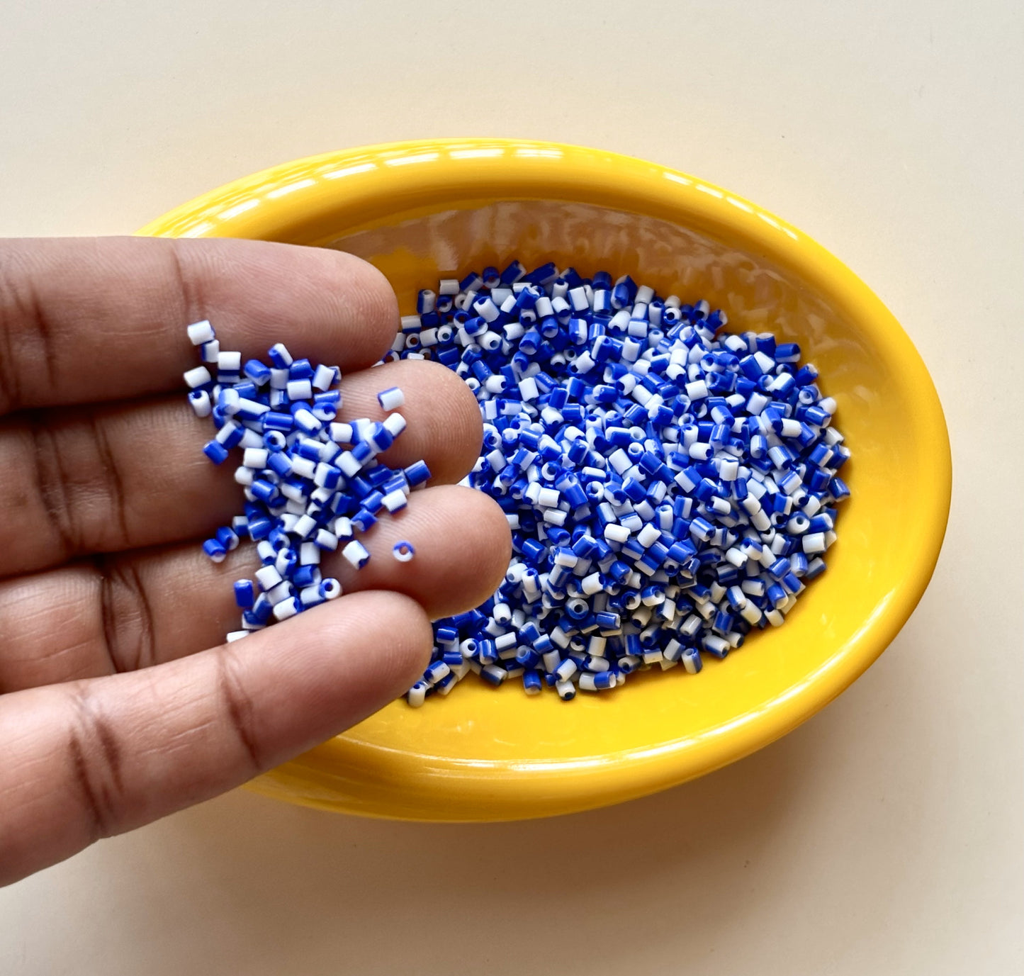 Blue and White Two Cut Two Tone Beads