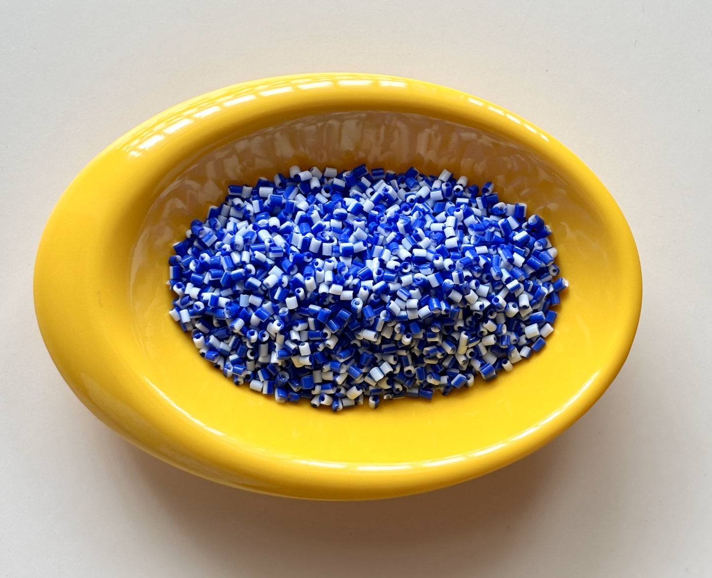 Blue and White Two Cut Two Tone Beads