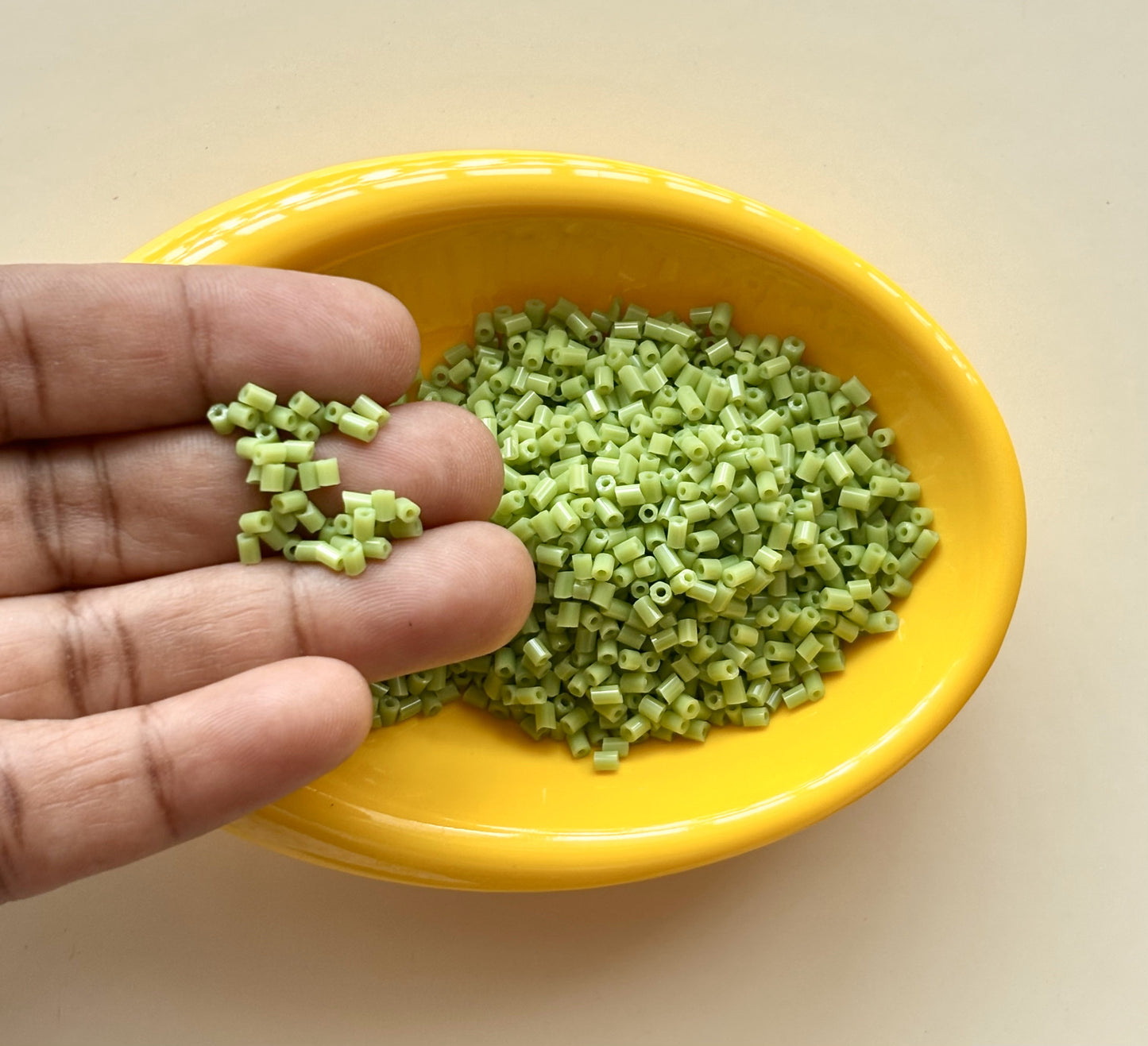 Light Green Two Cut Beads