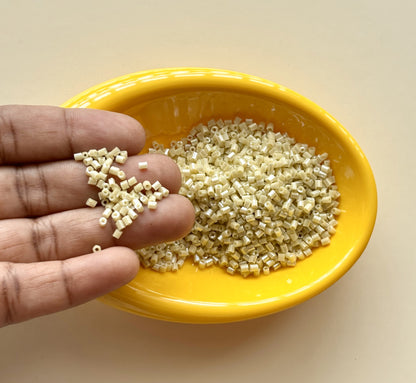 Cream Color Two Cut Two Tone Beads