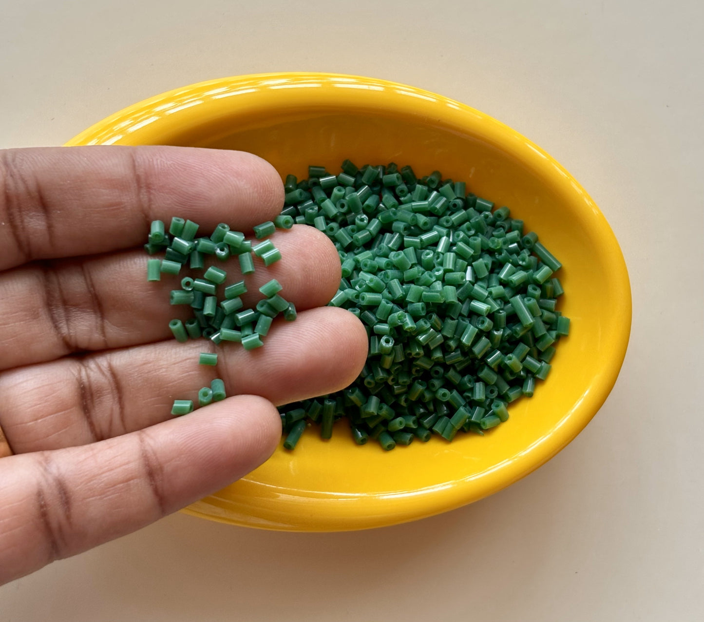 Bottle GreenTwo Cut Two Tone Beads