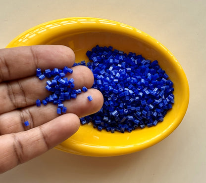 Ink Blue Two Cut Two Tone Beads