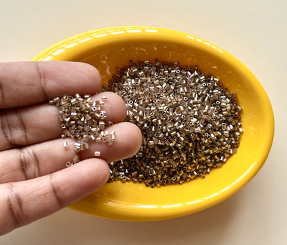 Warm Almond Beige Hex Cut Seed Beads