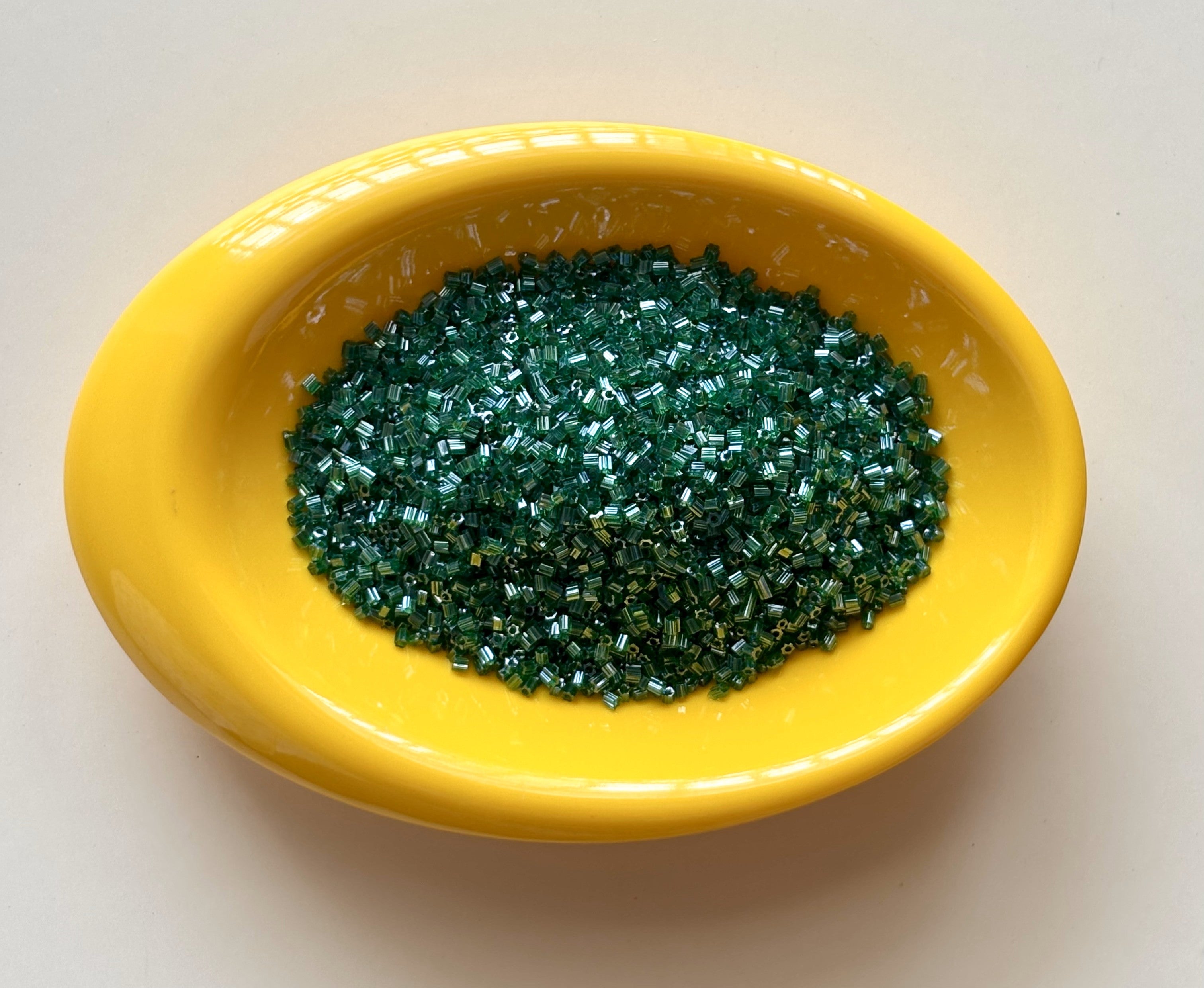Bottle Green Hex Cut Beads