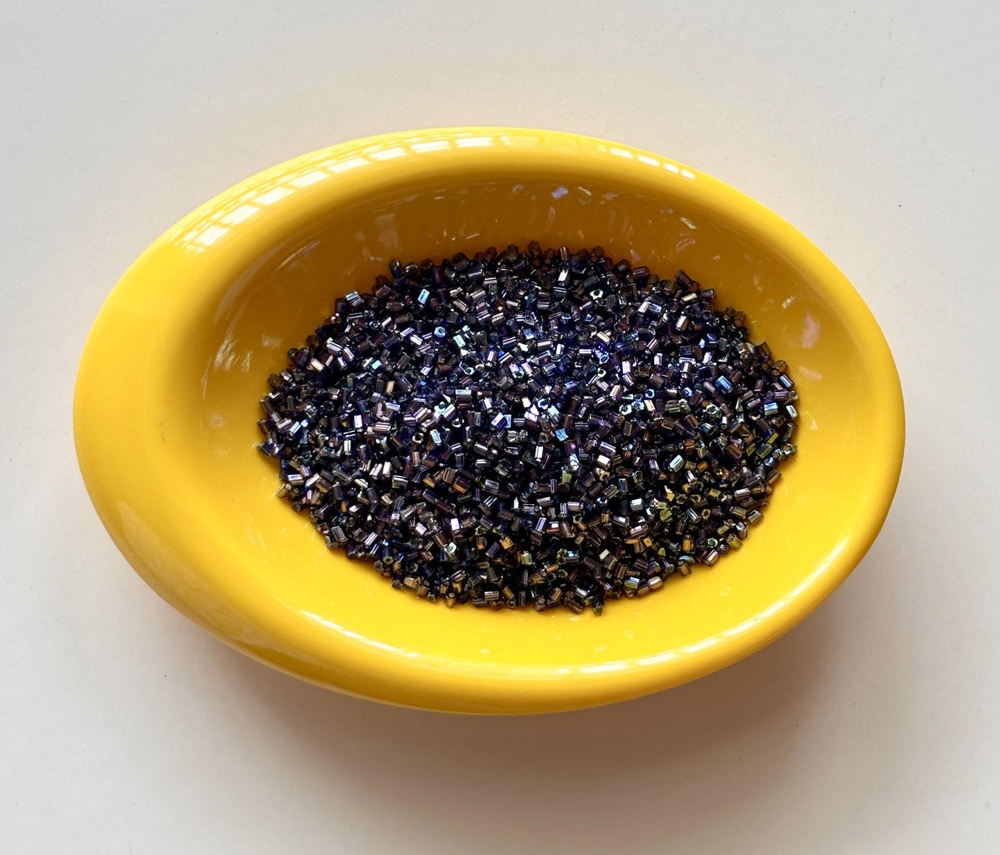 Iridescent Metallic Dark Amethyst Hex Cut Seed Beads