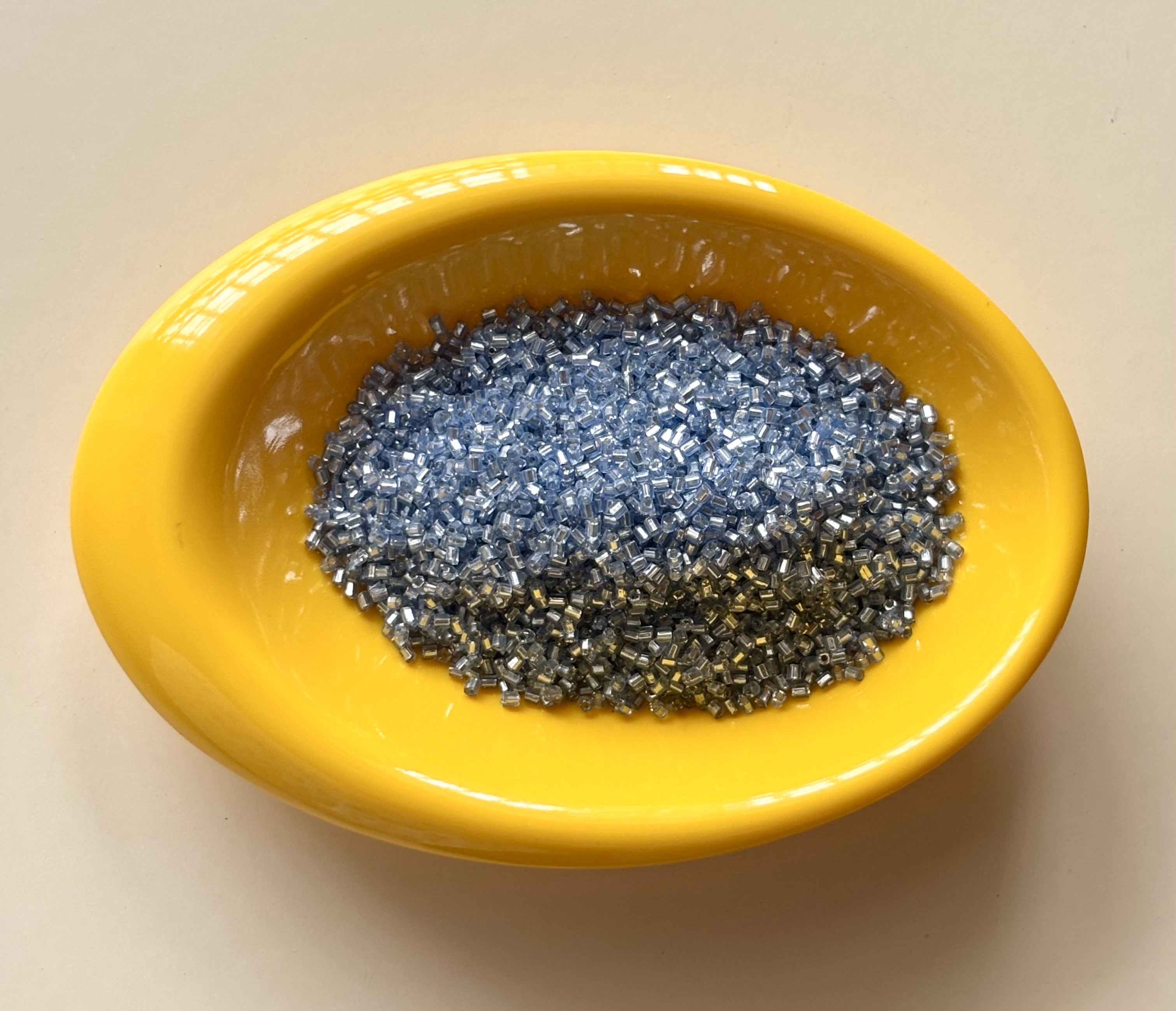 Blue Grey Hex Cut Beads