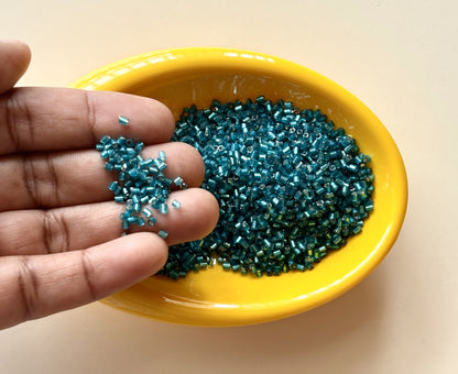 Peacock Green Two Cut Beads