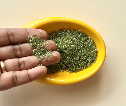 Olive Green Hex Cut Beads