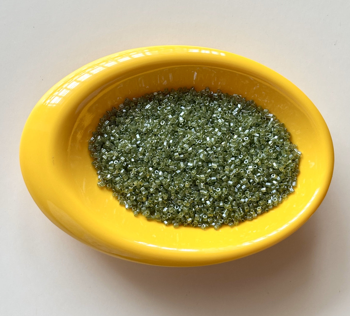 Olive Green Hex Cut Beads