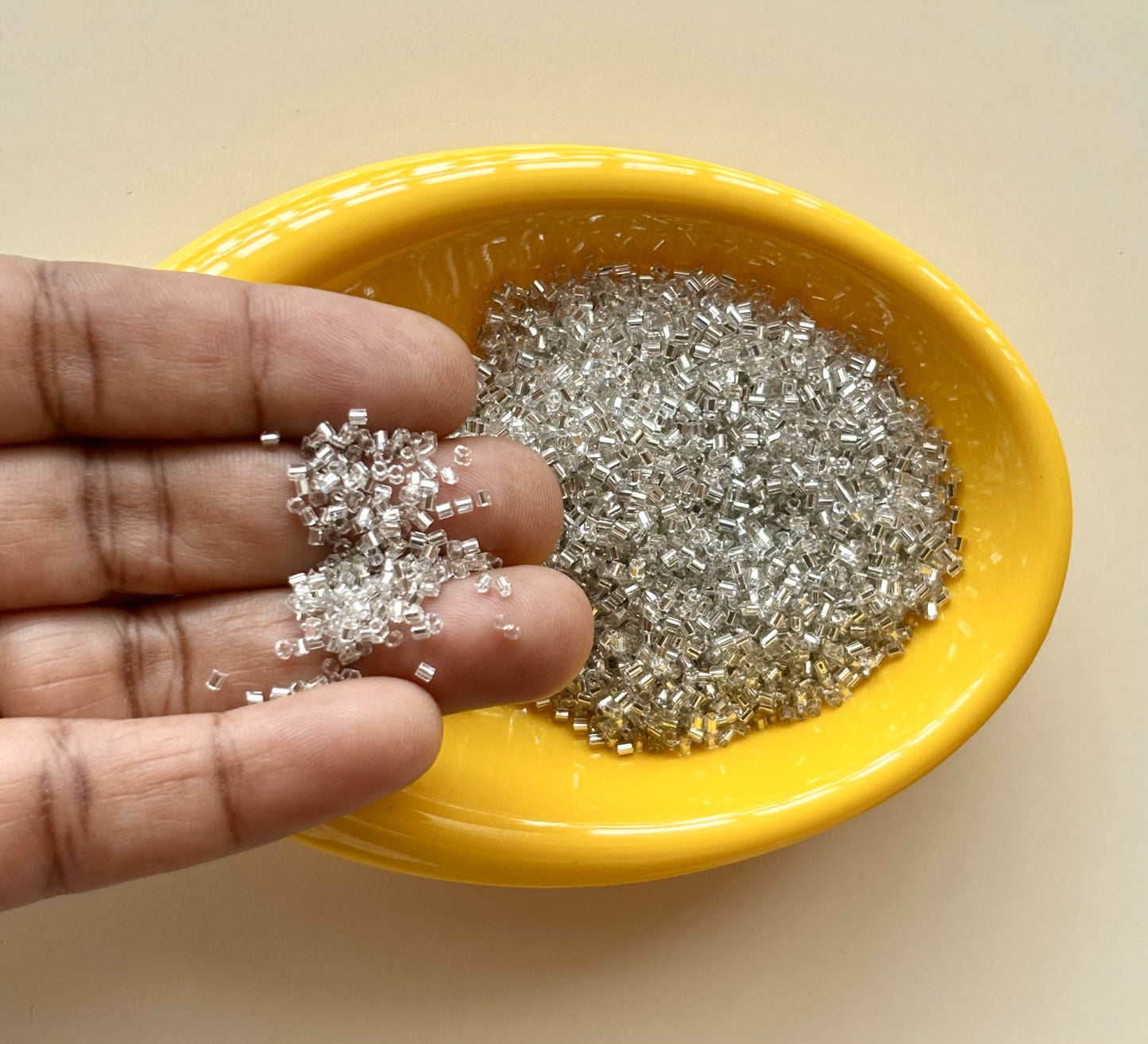 Silver Hex Cut Beads