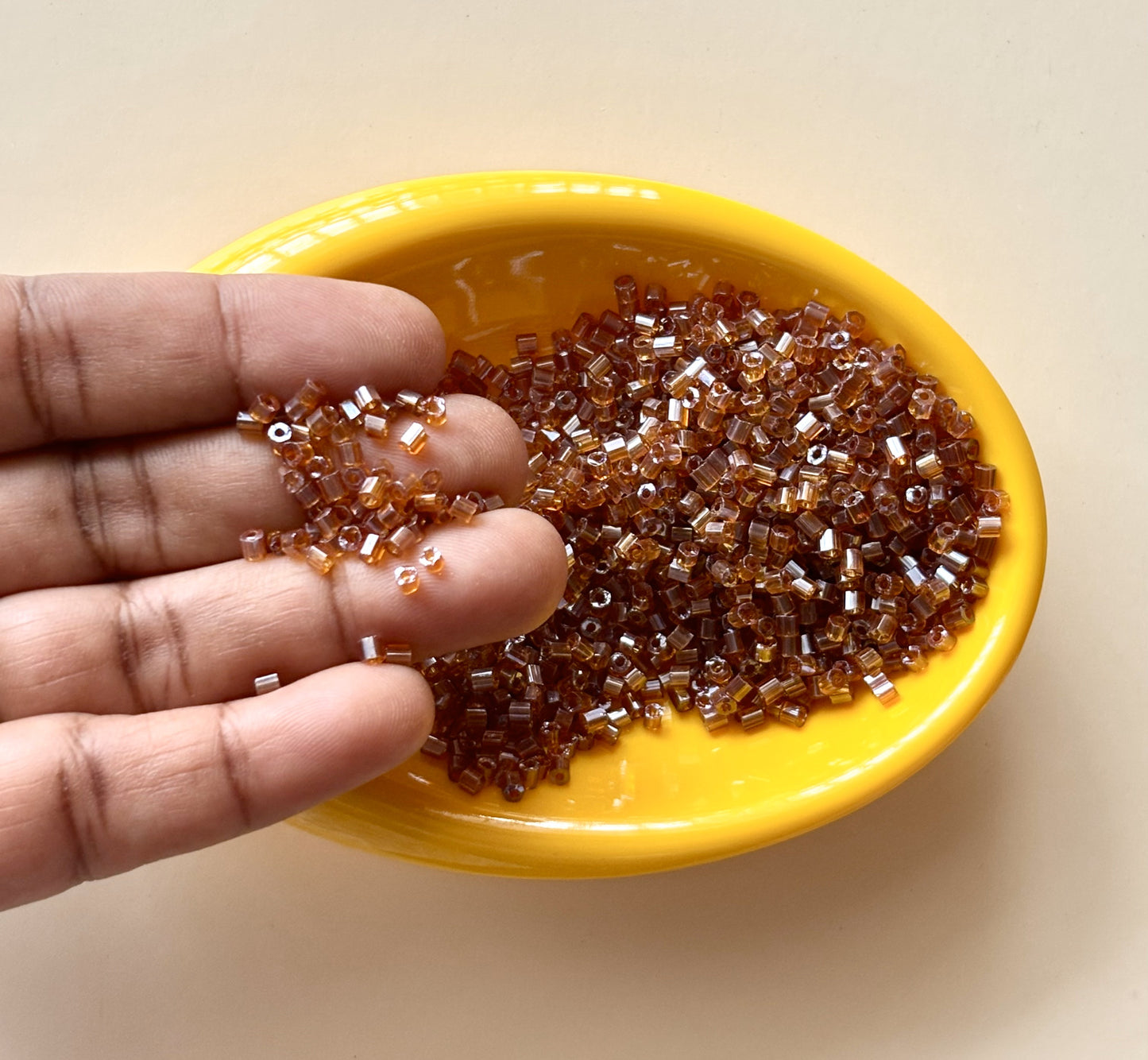 Light Brown Two Cut Beads