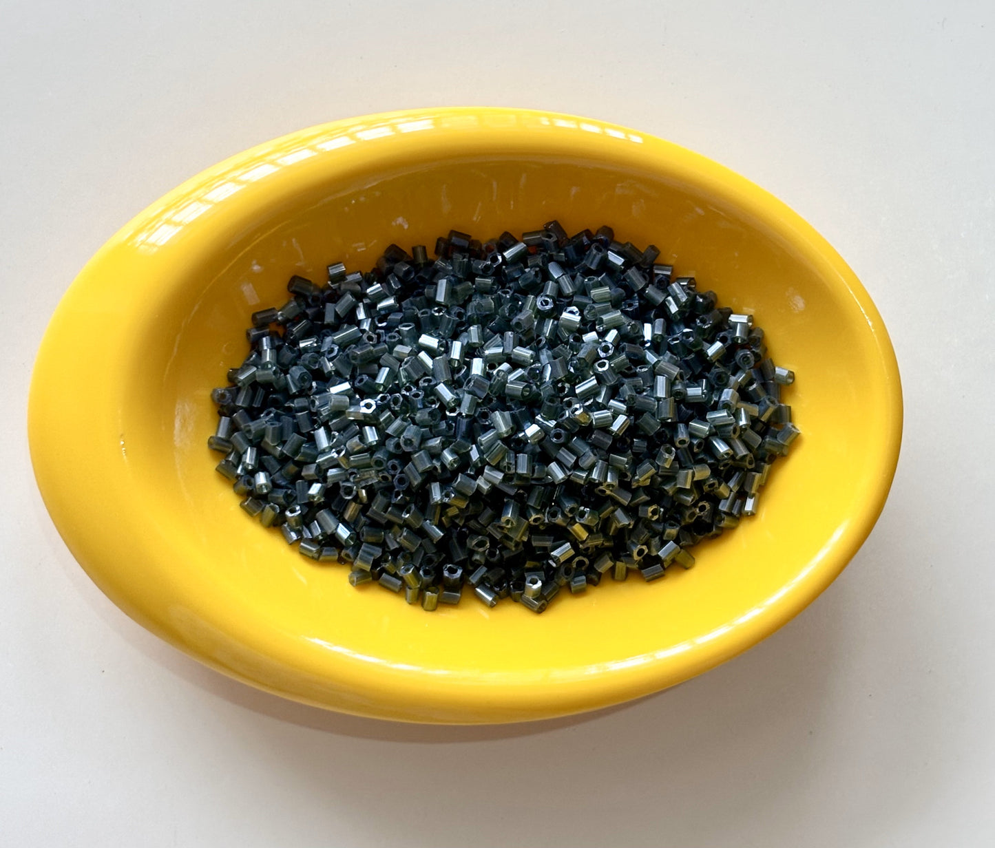 Dark Metallic Gunmetal Two Cut Beads