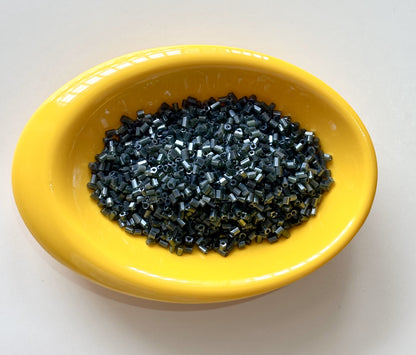 Dark Metallic Gunmetal Two Cut Beads