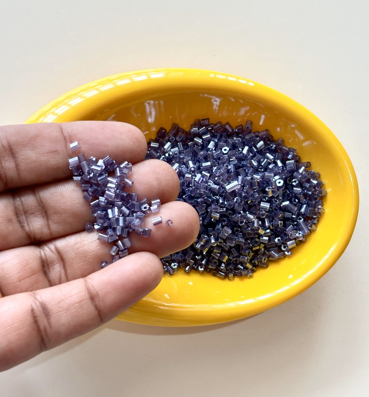 Blue Lilac Purple Two Cut Beads