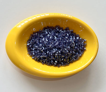Blue Lilac Purple Two Cut Beads