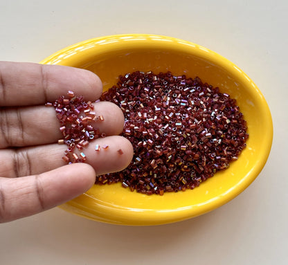 Burgundy Red Two Cut Beads