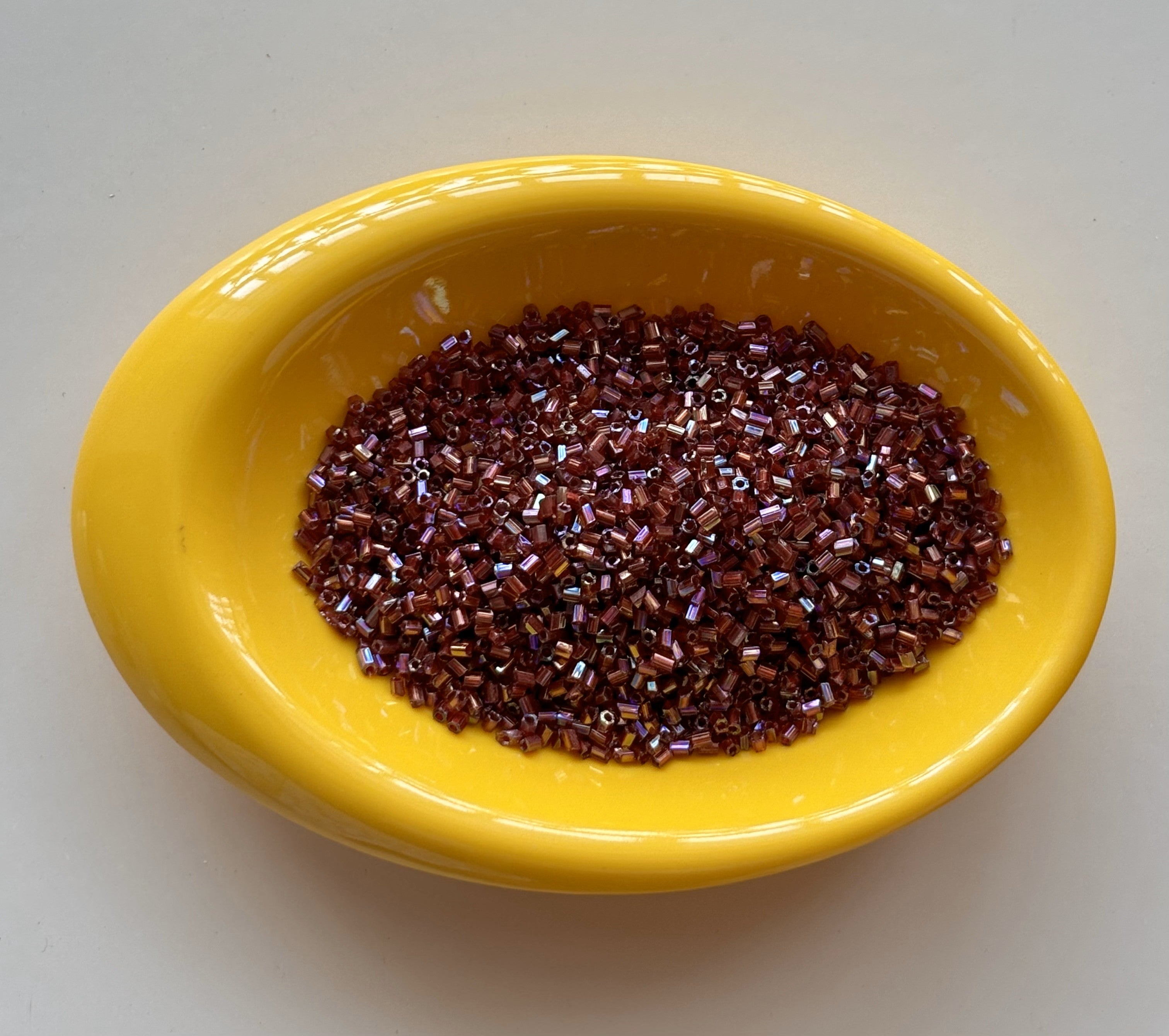 Burgundy Red Two Cut Beads