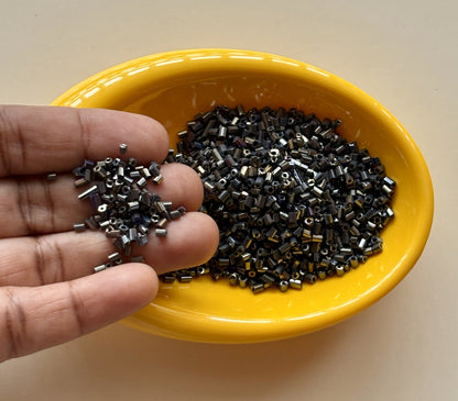 Lead Grey Two Cut Beads