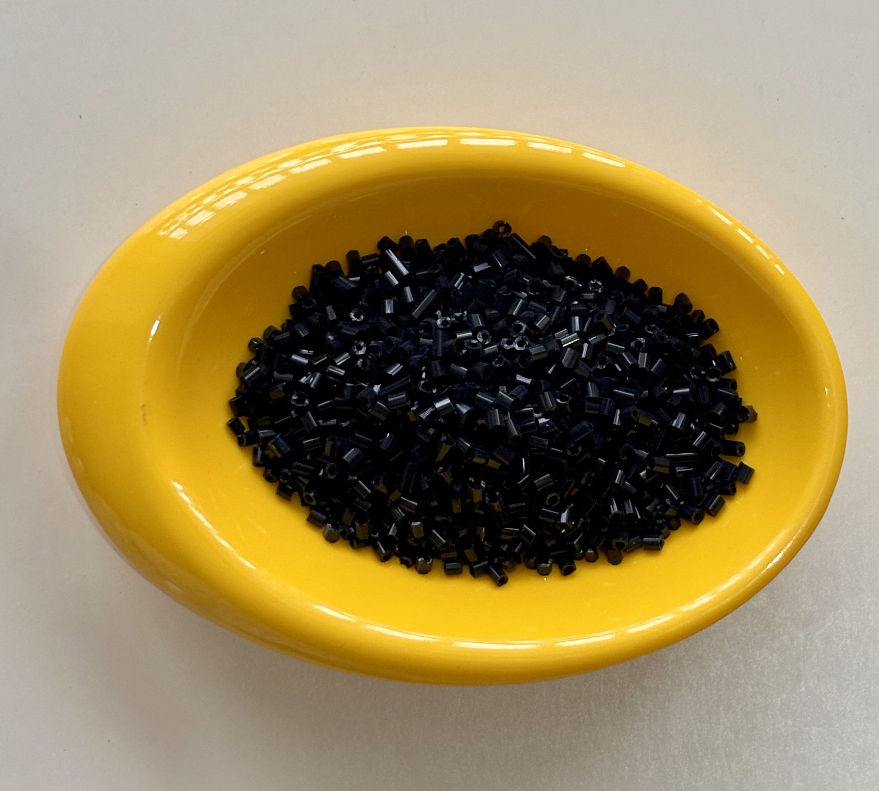 Jet Black Two Cut Beads