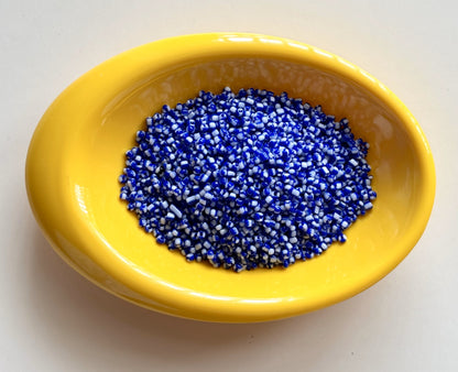 Blue and White Two Tone Seed Beads