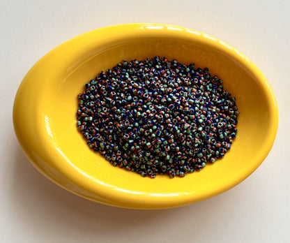 Red Blue and Green Three Tone Seed Beads