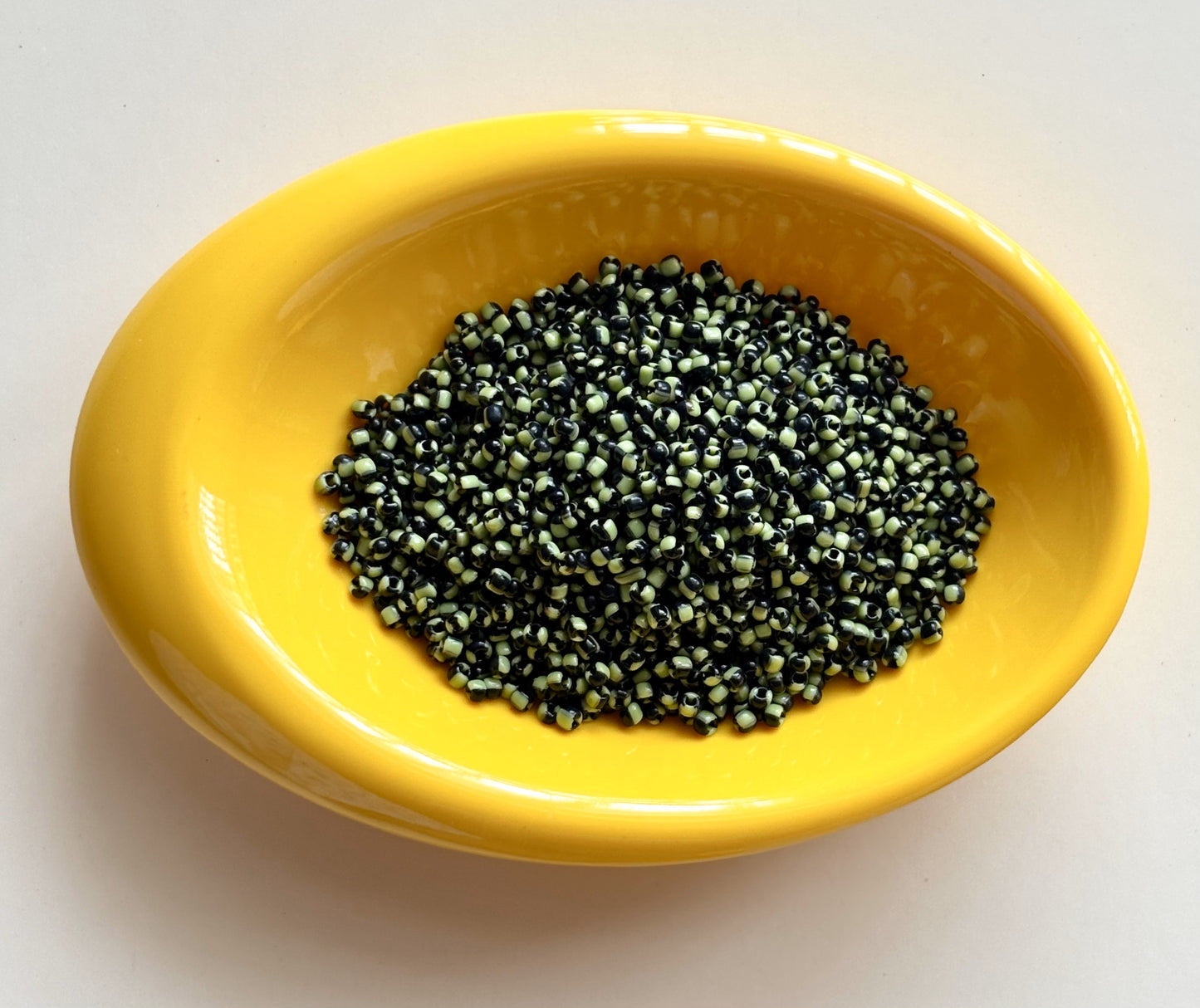 Pastel Green and Black Two Tone Seed Beads