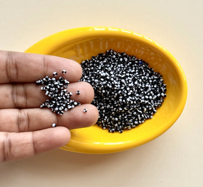 Black and White Two Tone Seed Beads