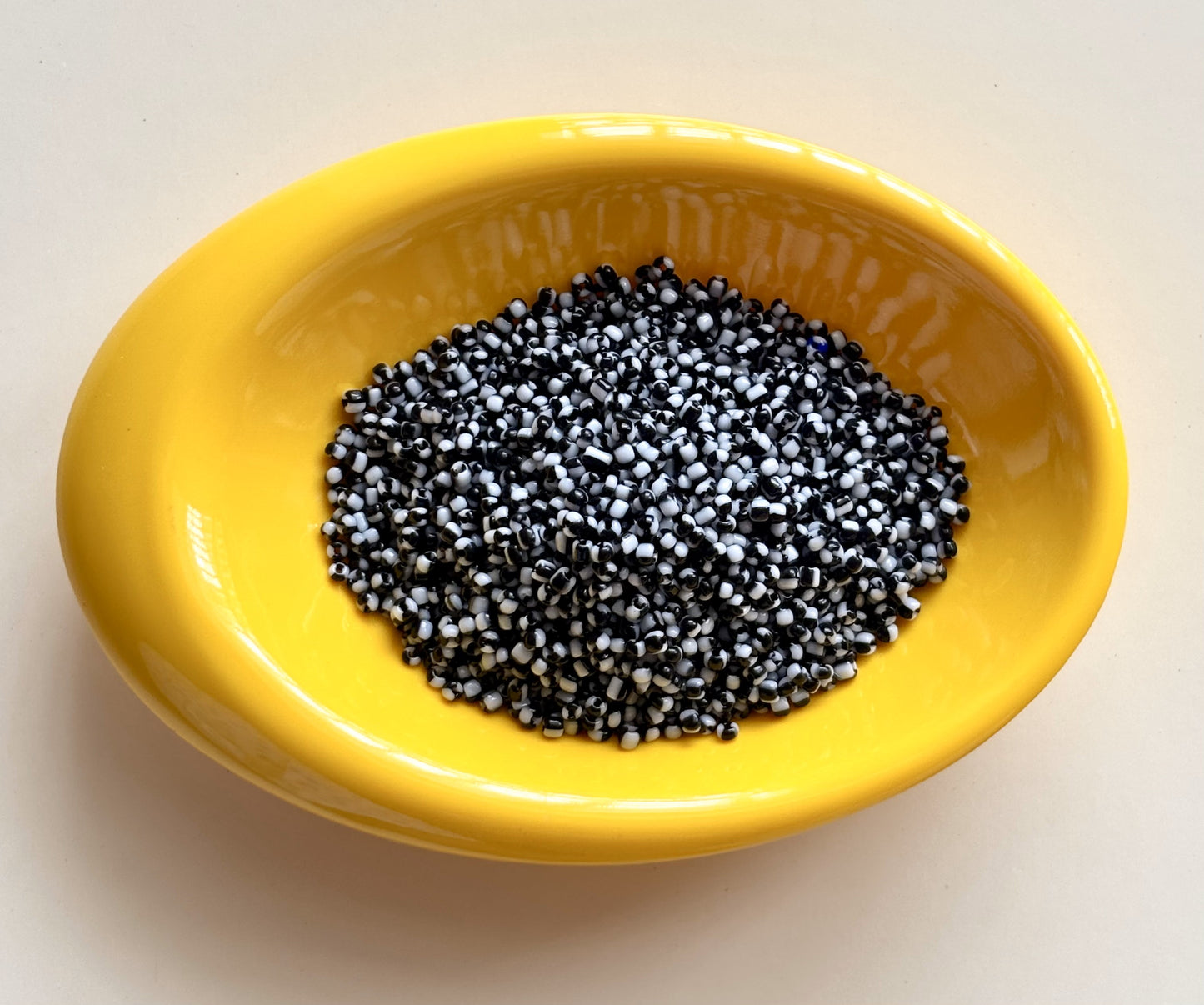 Black and White Two Tone Seed Beads