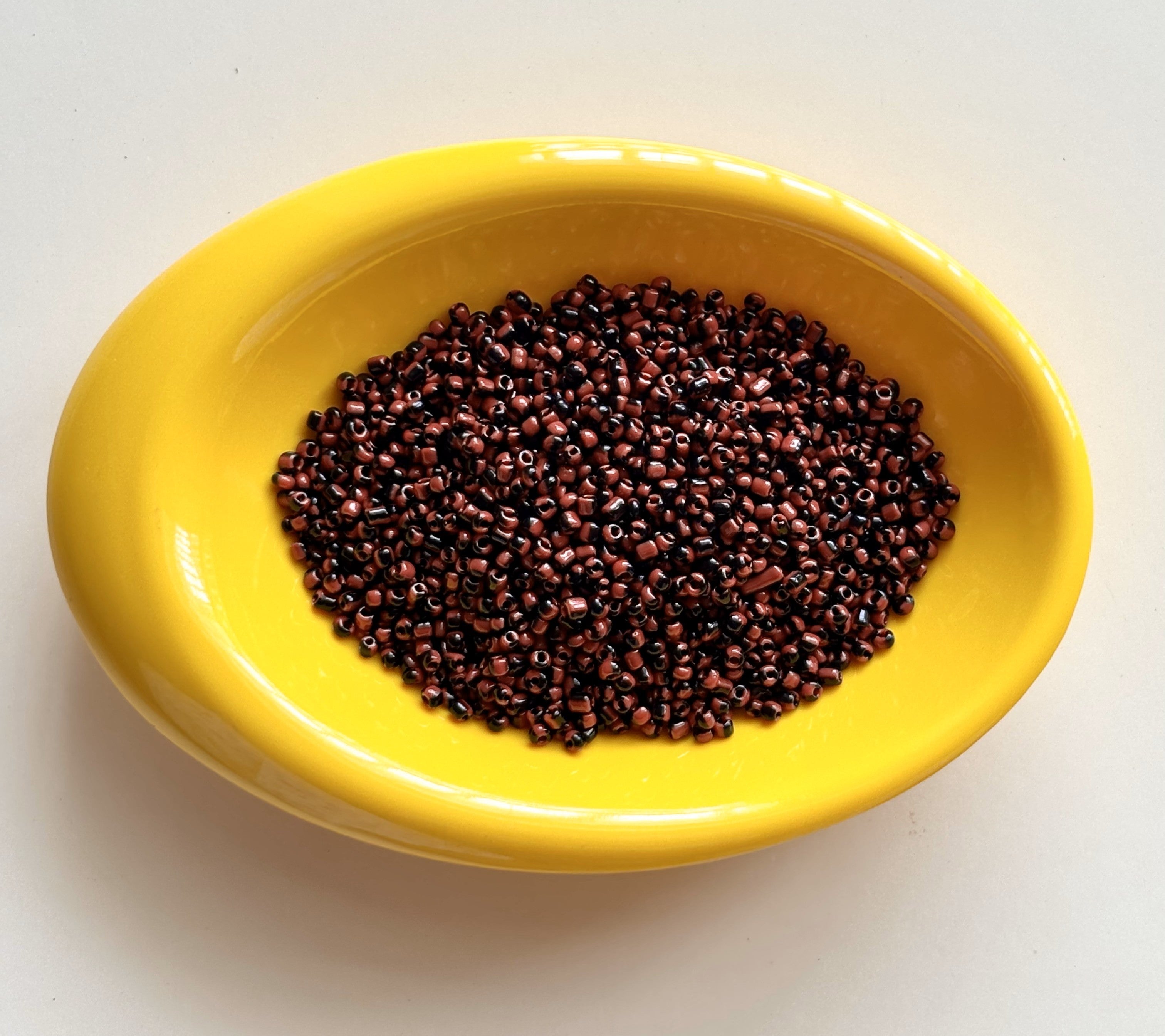 Red and Black Two Tone Seed Beads