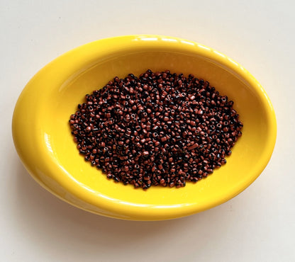 Red and Black Two Tone Seed Beads