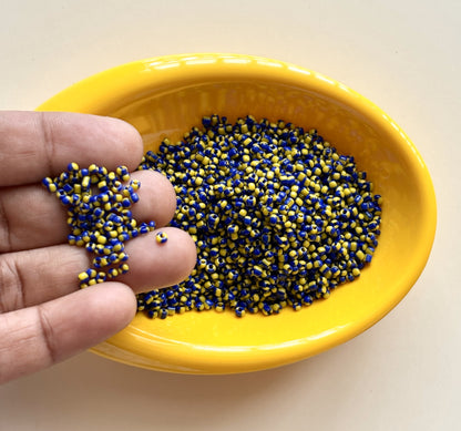 Yellow and Blue Two Tone Seed Beads