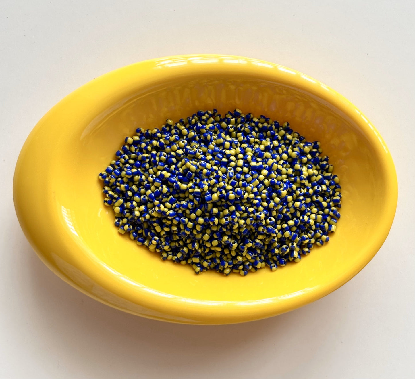 Yellow and Blue Two Tone Seed Beads
